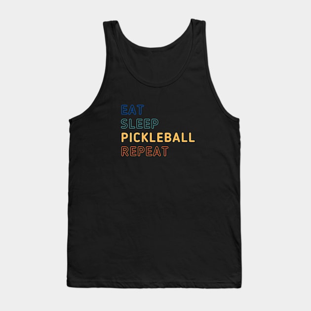 Eat Sleep Pickleball Repeat retro graphic Tank Top by dinksnballs